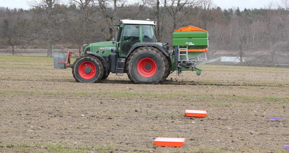 Spredetest med bruk av spredebakker