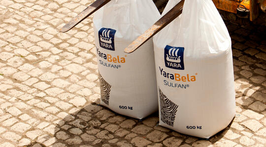 yarabela sulfan big bags op heftruck